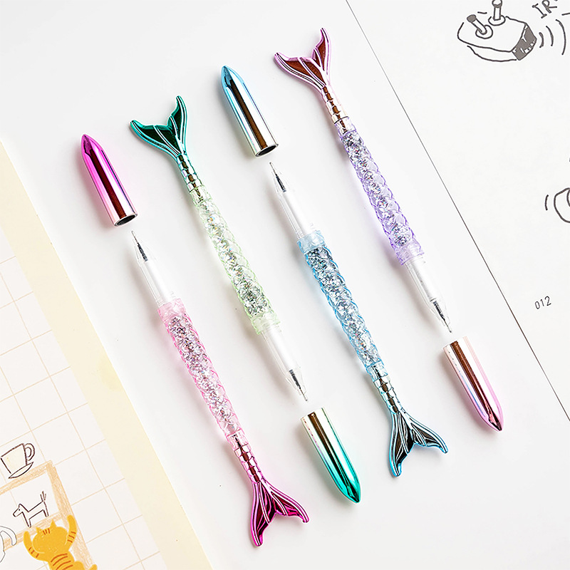 Fairy mermaid ballpoint pen 1.0 blue student neutral pen 0.5mm black small fresh girl heart pen