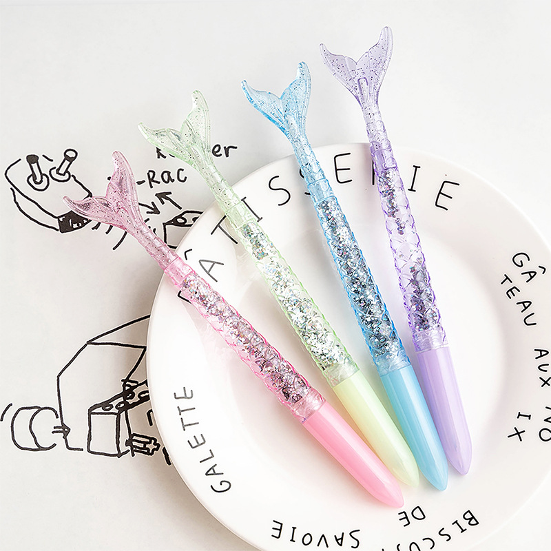Fairy mermaid ballpoint pen 1.0 blue student neutral pen 0.5mm black small fresh girl heart pen