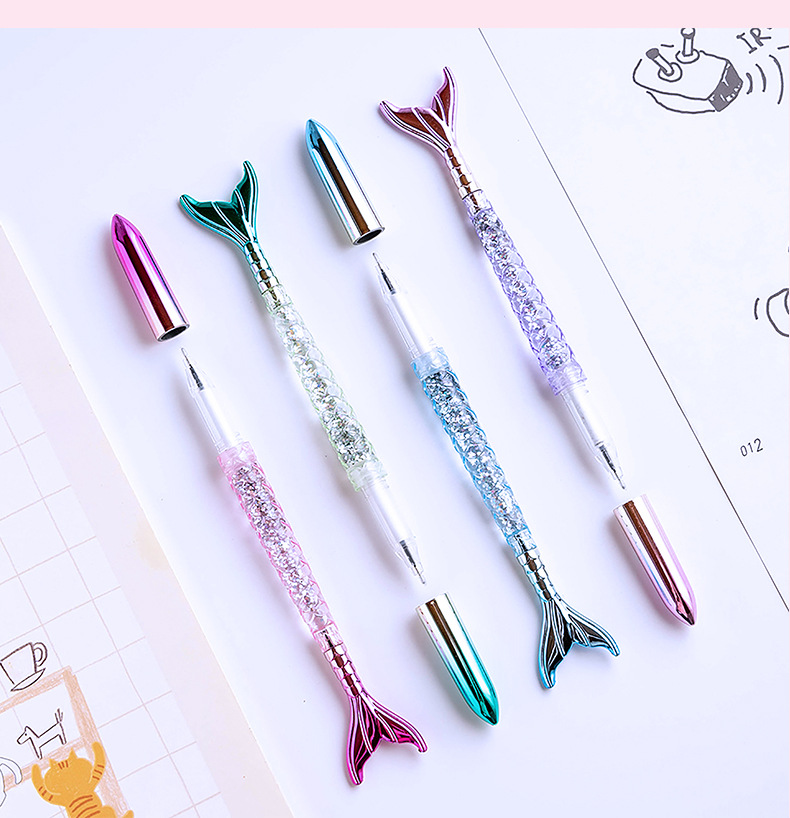 Fairy mermaid ballpoint pen 1.0 blue student neutral pen 0.5mm black small fresh girl heart pen Fairy mermaid ballpoint pen 1.0 blue student neutral pen 0.5mm black small fresh girl heart pen