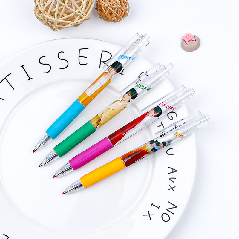 Age Youth League Handsome Boy Star Press Gel Pen Good-looking Bullet Student Cute Black Signature Ball Pen