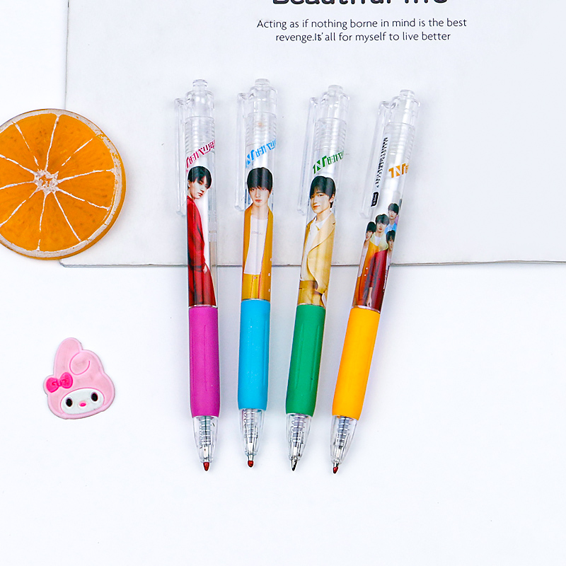 Age Youth League Handsome Boy Star Press Gel Pen Good-looking Bullet Student Cute Black Signature Ball Pen