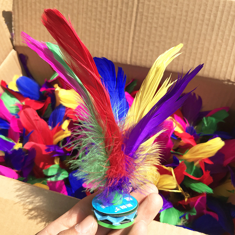 Factory Supply Kick Shuttlecock Student Sporting Goods Colorful Feather Shuttlecock Outdoor Sports 2 Yuan Department Store Wholesale