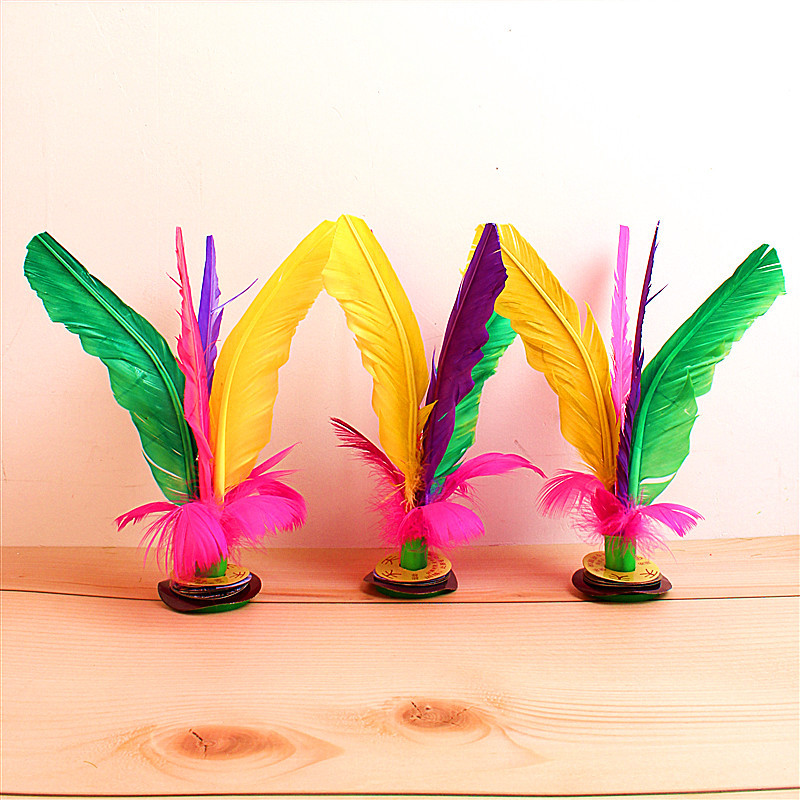 Colorful Goose Feather Shuttlecock Shuttlecock Game-Specific Shuttlecock Feather Kick Shuttlecock Toy Kick Shuttlecock Wholesale