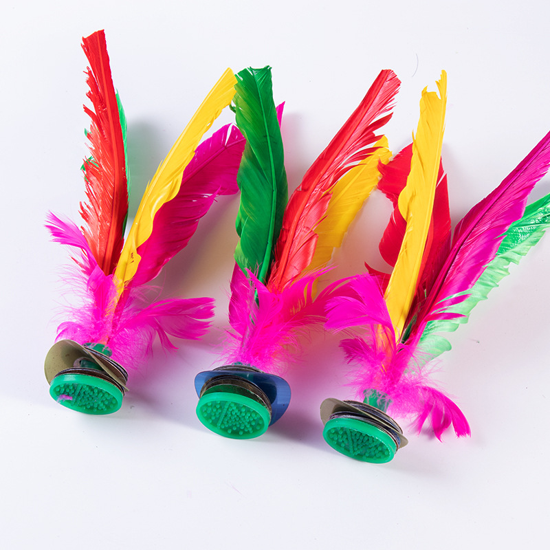 Children&#039;s Fitness Kick-Resistant Competition Key Feather Key Shuttlecock Jianzi Shuttlecock Goose Feather Dire Shuttlecock Shuttlecock Plush