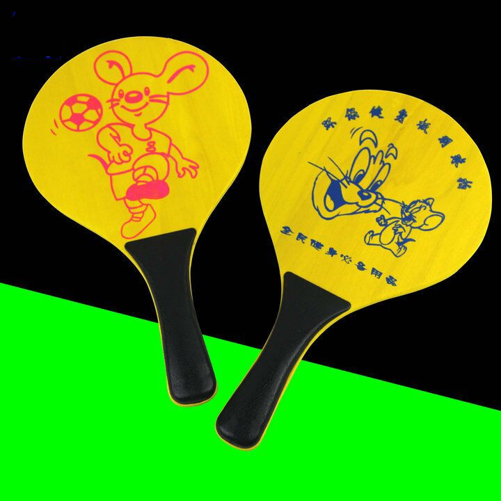 Free Shipping for Physical Education Class Paddle Badminton Racket Adult Student Children Shuttlecock Racket Shuttlecock Racket Feather Board Battledore and Shuttlecock Get 3 Balls Free