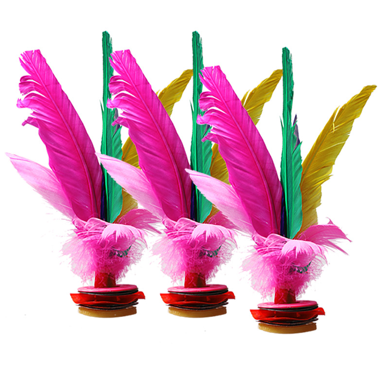 Feather Shuttlecock Adult Fitness Kindergarten Shuttlecock Chicken Feather Key Kick-Resistant Mao Jian Kick Shuttlecock Kick Shuttlecock Tendon Bottom