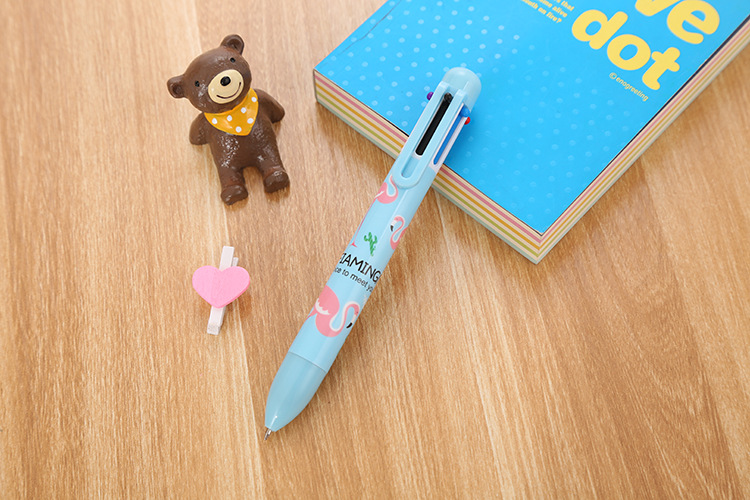 Creative stationery color ballpoint pen cute student 6 color flamingo oil pen cartoon unicorn ballpoint pen factory