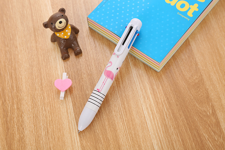 Creative stationery color ballpoint pen cute student 6 color flamingo oil pen cartoon unicorn ballpoint pen factory