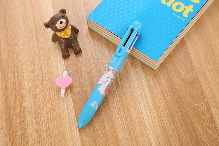 Creative stationery color ballpoint pen cute student 6 color flamingo oil pen cartoon unicorn ballpoint pen factory