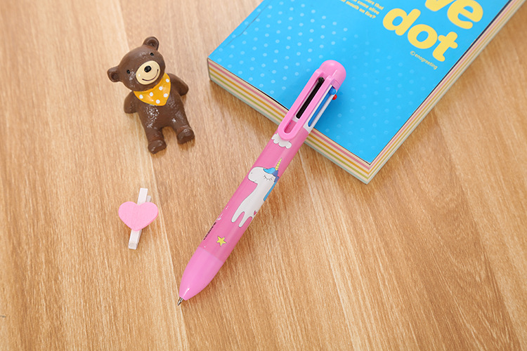Creative stationery color ballpoint pen cute student 6 color flamingo oil pen cartoon unicorn ballpoint pen factory