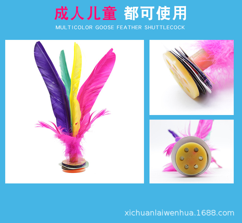 Shuttlecock Children Student Shuttlecock Kick-Resistant Feather Big Flower Tendon Adult Fitness Sports Chicken Feather Key Game-Specific