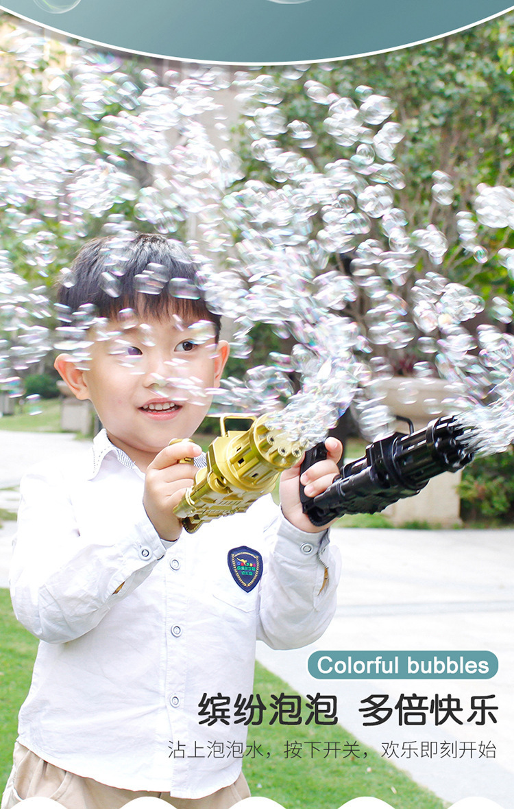 New Internet Celebrity Gatling Bubble Gun Automatic Eight-Hole out Bubble Machine Children's Outdoor Stall Toys Wholesale New Internet Celebrity Gatling Bubble Gun Automatic Eight-Hole out Bubble Machine Children's Outdoor Stall Toys Wholesale