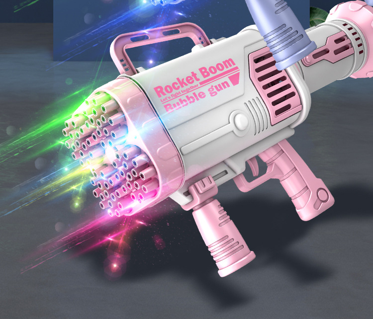 Tiktok Same Style 52-Hole Luminous Bazooka Bubble Machine 44-Hole 64-Hole Gatling Bubble Gun Children's Outdoor Toys