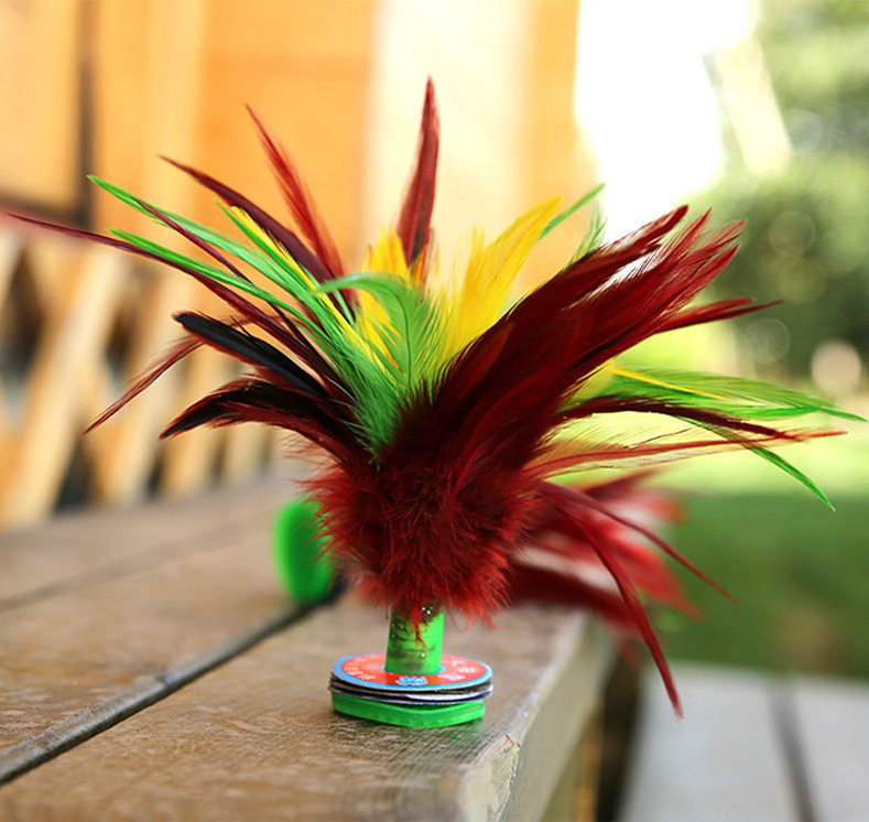 Handmade Big Shuttlecock Colorful Coq Feather Shuttlecock Big Flower Shuttlecock Kick-Resistant Beef Tendon Bottom Competition Shuttlecock Shuttlecock Wholesale