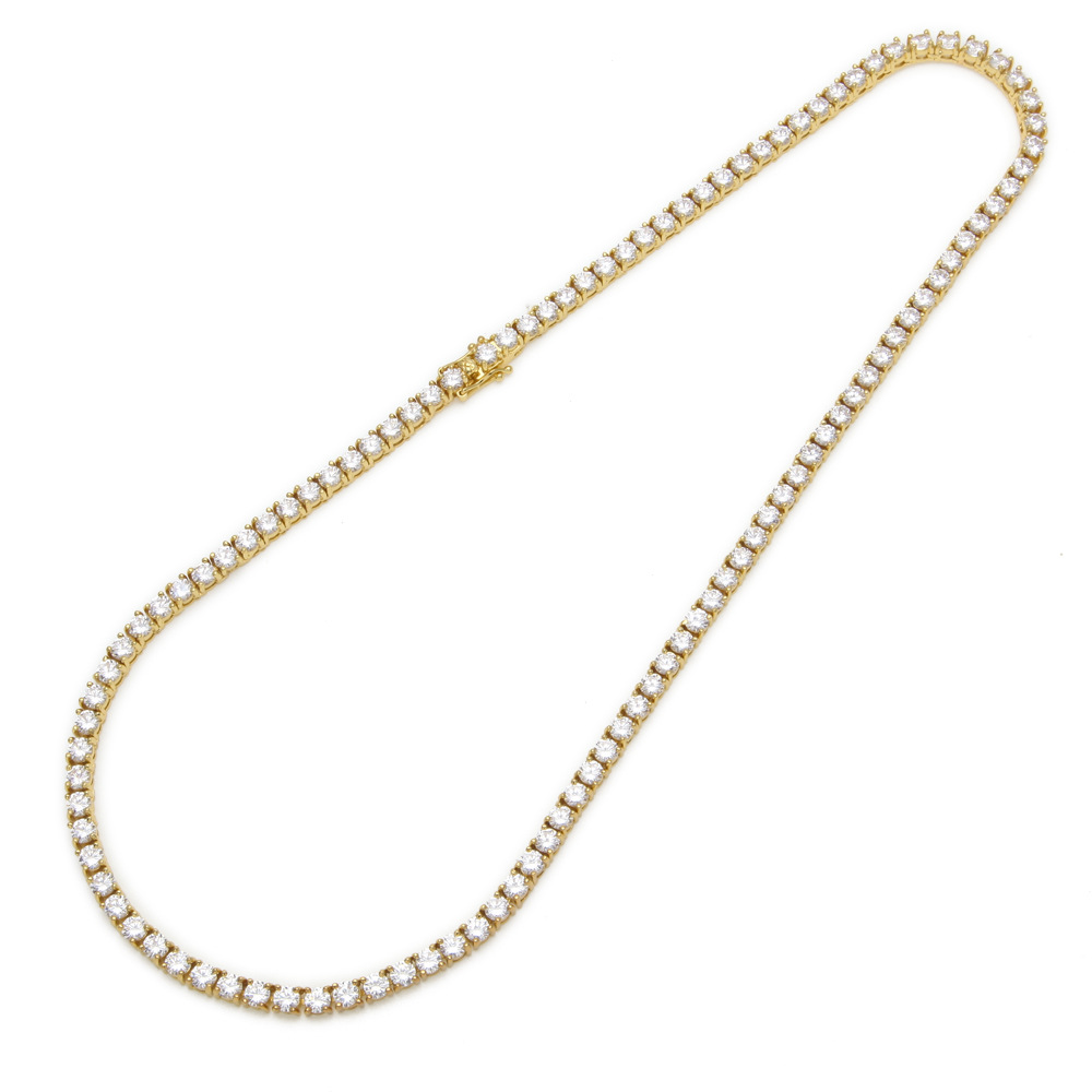 European Hip Hop Copper Inlaid Zircon a Row of Necklace Ins Popular Tennis Chain Multi-Specification Tennis Chain