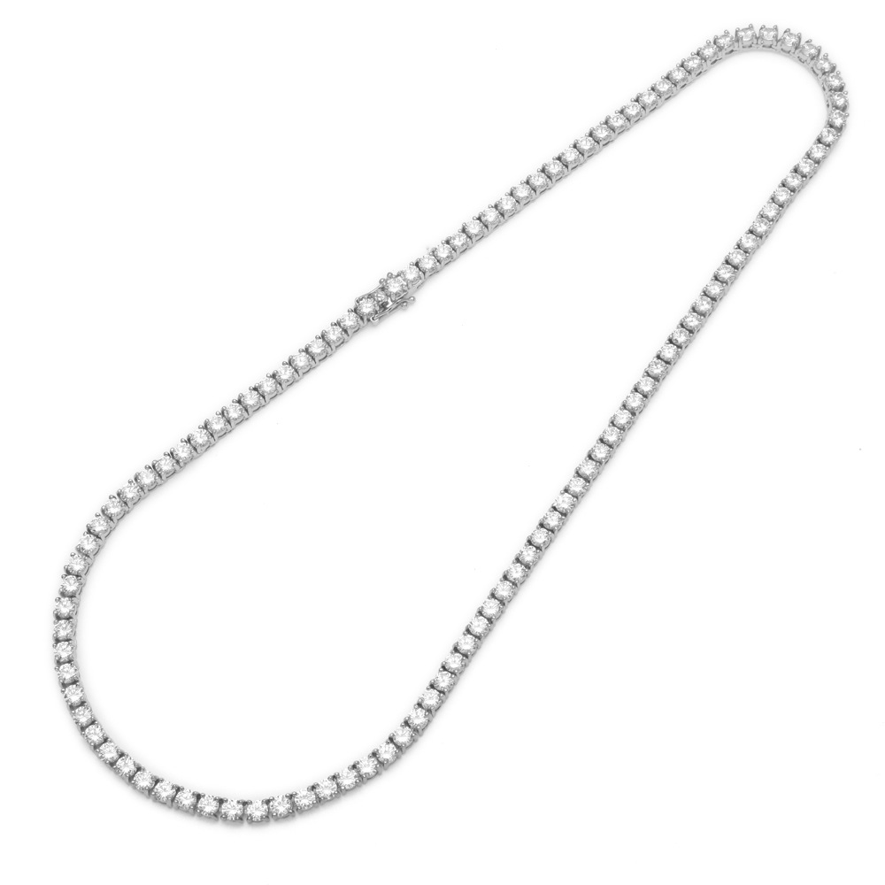 European Hip Hop Copper Inlaid Zircon a Row of Necklace Ins Popular Tennis Chain Multi-Specification Tennis Chain
