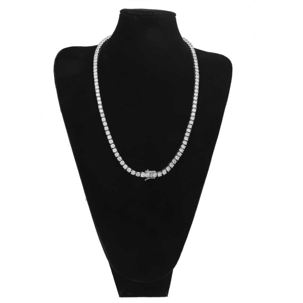 European Hip Hop Copper Inlaid Zircon a Row of Necklace Ins Popular Tennis Chain Multi-Specification Tennis Chain