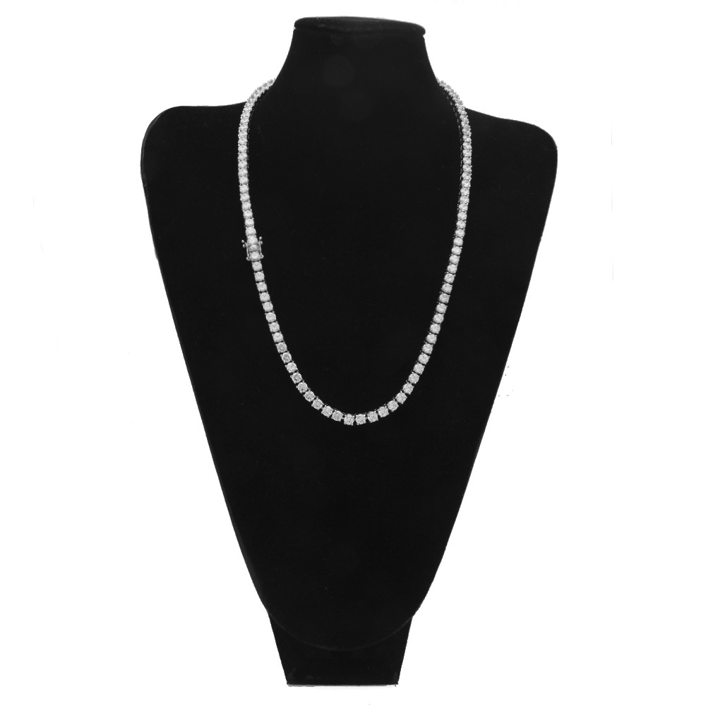 European Hip Hop Copper Inlaid Zircon a Row of Necklace Ins Popular Tennis Chain Multi-Specification Tennis Chain