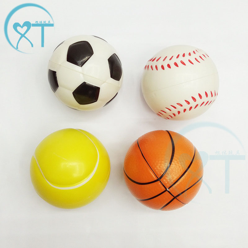 Cross-Border Manufacturers Decompress 63Mmpu Ball Decompression Football Tennis Vent Pu Ball Foam Sponge Pressure Basketball Toy