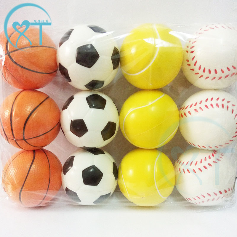 Cross-Border Manufacturers Decompress 63Mmpu Ball Decompression Football Tennis Vent Pu Ball Foam Sponge Pressure Basketball Toy