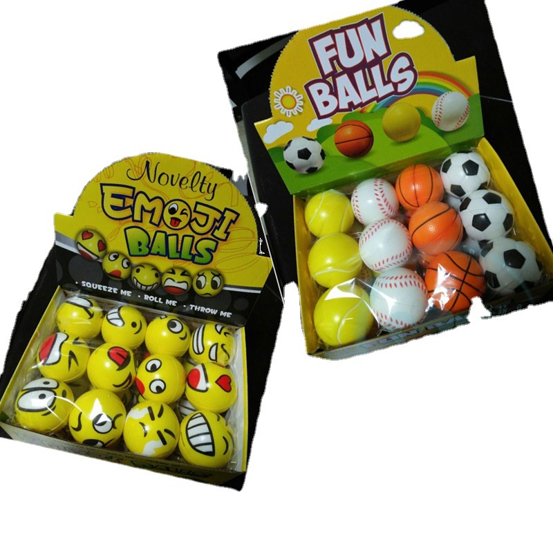 Cross-Border Manufacturers Decompress 63Mmpu Ball Decompression Football Tennis Vent Pu Ball Foam Sponge Pressure Basketball Toy
