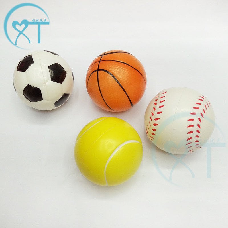 Cross-Border Manufacturers Decompress 63Mmpu Ball Decompression Football Tennis Vent Pu Ball Foam Sponge Pressure Basketball Toy