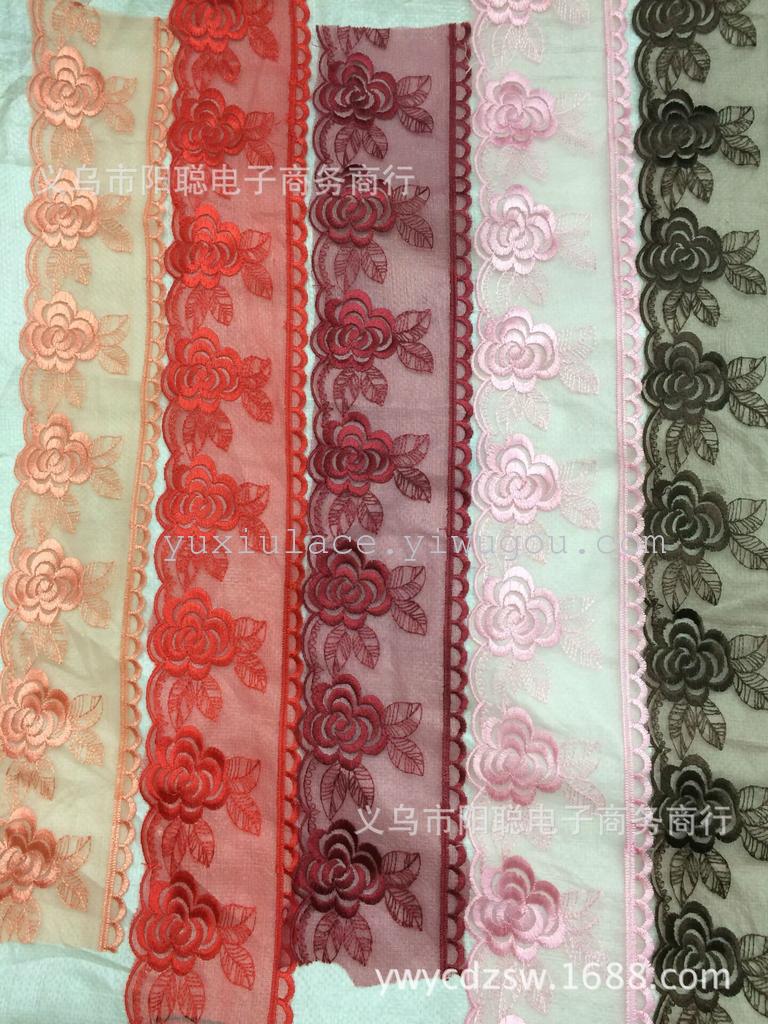 Manufacturers selling cloth embroidery lace cuff rose 9.5 cm off the shelf edge