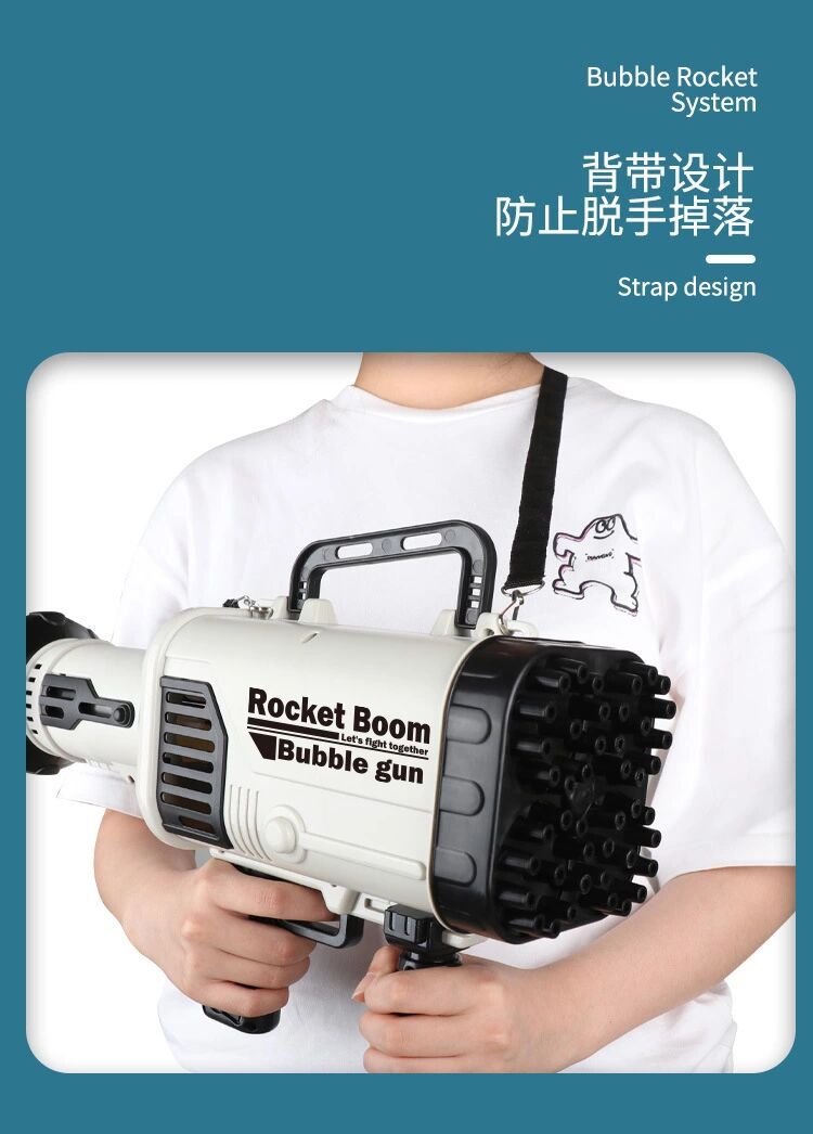 New TikTok Same Style 44-Hole Bazooka Gatling Oversized Bubble Machine Summer Outdoor Toys Wholesale