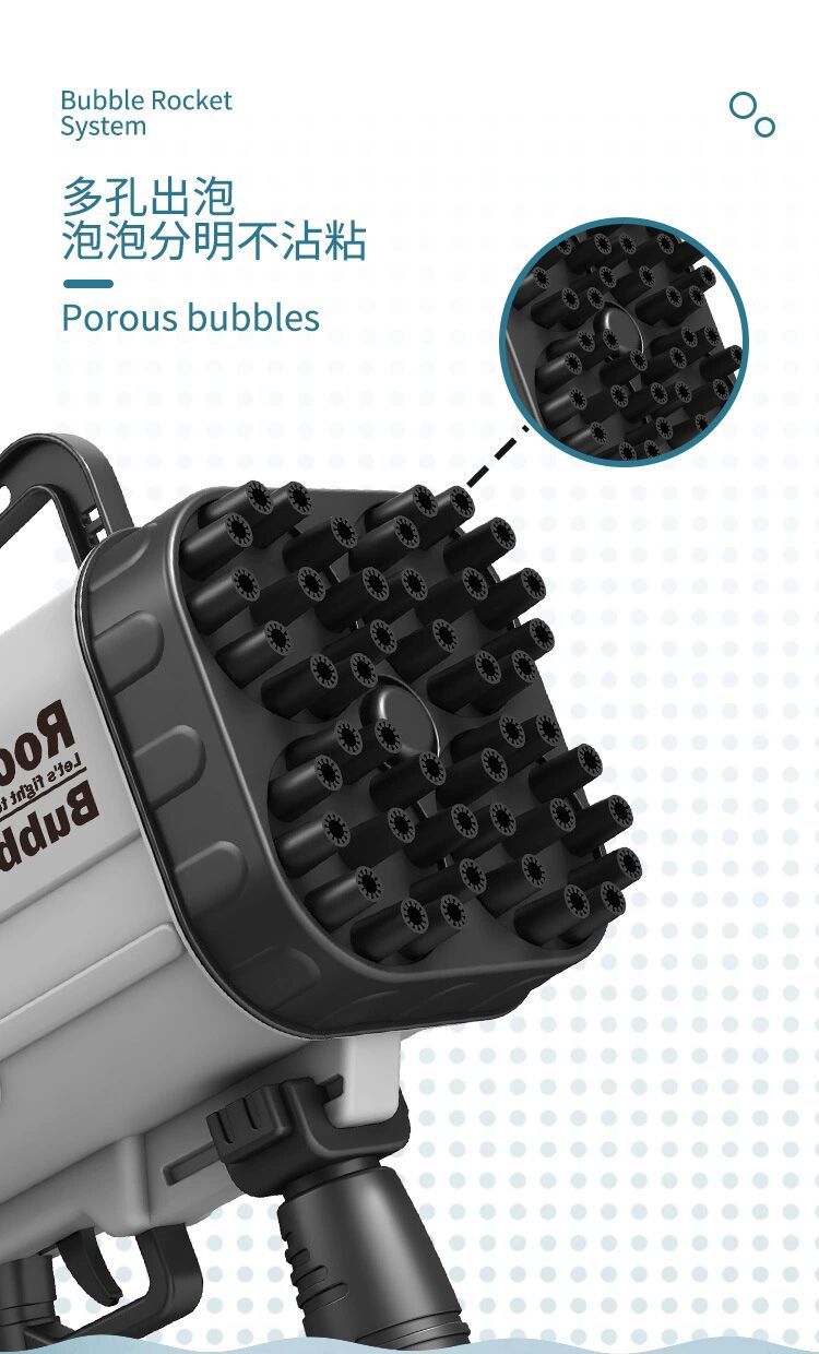 New TikTok Same Style 44-Hole Bazooka Gatling Oversized Bubble Machine Summer Outdoor Toys Wholesale