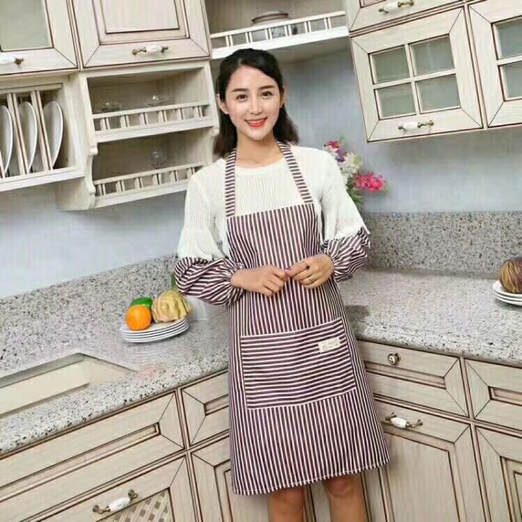 Vertical Strip Waterproof Apron with Cuff Vertical Strip Waterproof Apron with Cuff
