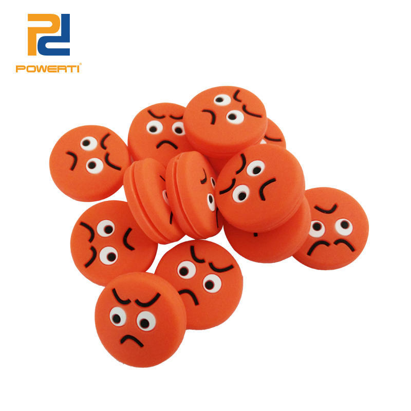 Classic Facial Expression Silicone Fun Tennis Racket Shock Absorber -- Funny Smiley Face Tennis Shock Absorber New