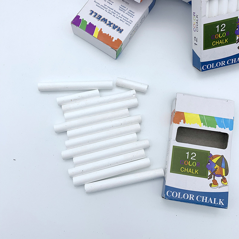 School Teaching Teacher Blackboard Utensils 12 White Chalk Children Learn Painting Graffiti Colorful White Chalk