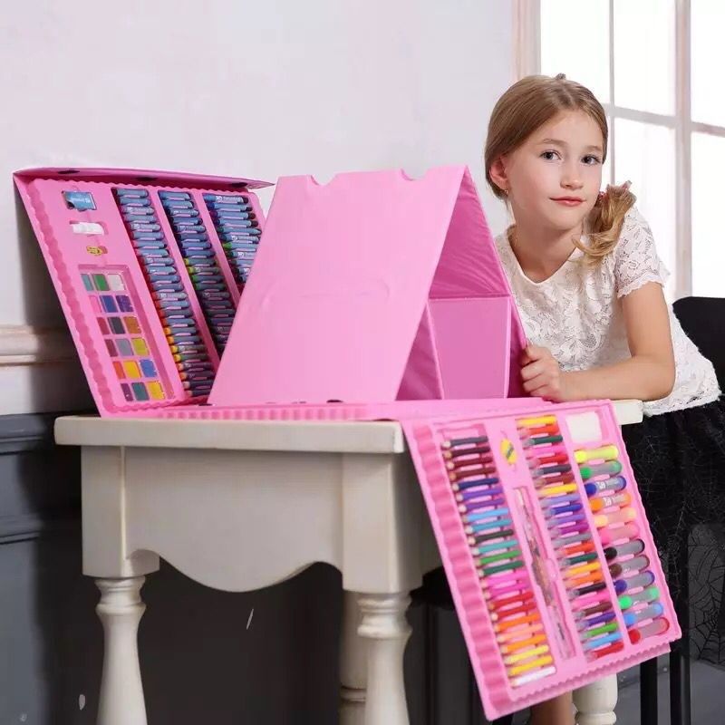 Children Watercolor Pen Painting Kit Wholesale Children Primary School Students Learning Painting Watercolor Brush Wax Crayon Oil Pastels