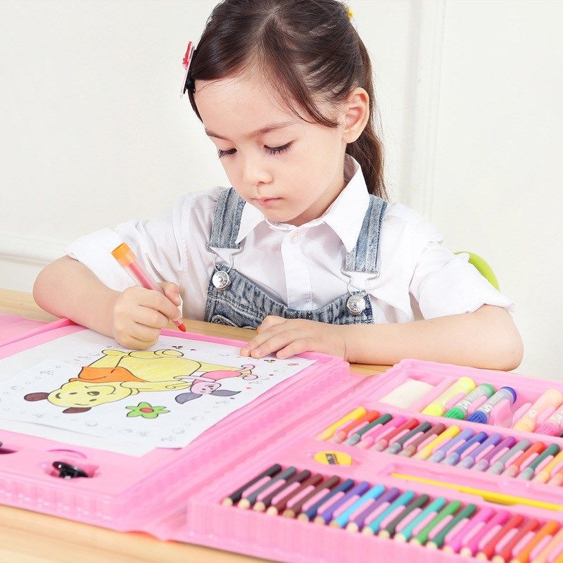 Children Watercolor Pen Painting Kit Wholesale Children Primary School Students Learning Painting Watercolor Brush Wax Crayon Oil Pastels
