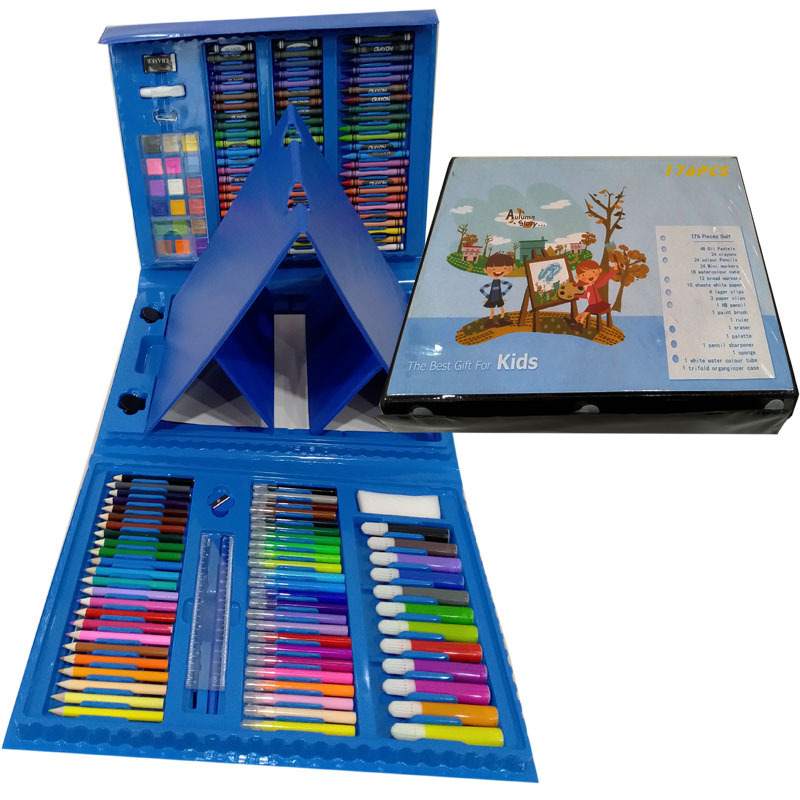 Children Watercolor Pen Painting Kit Wholesale Children Primary School Students Learning Painting Watercolor Brush Wax Crayon Oil Pastels