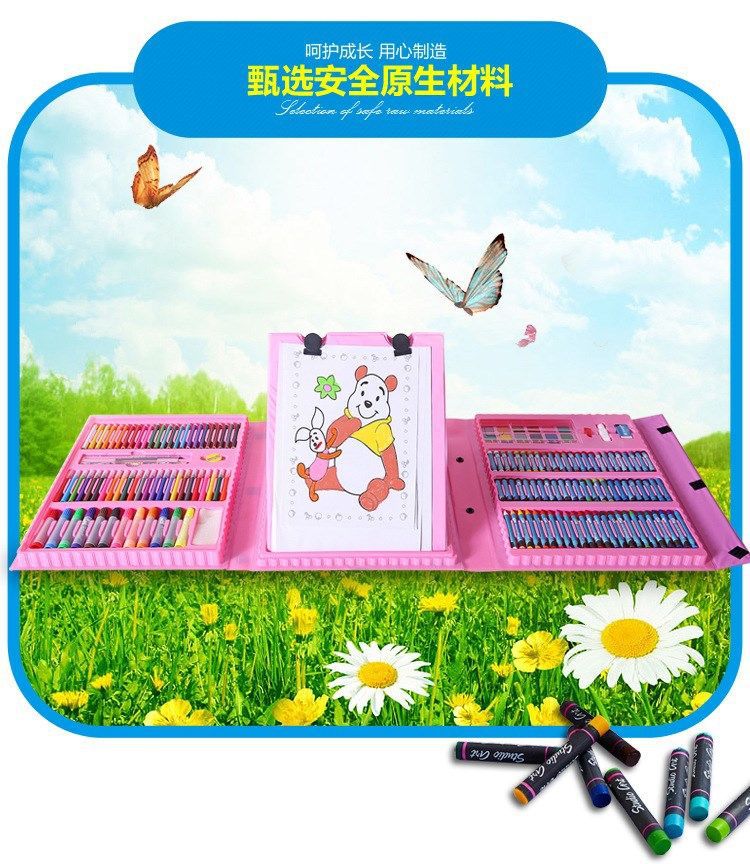 Children Watercolor Pen Painting Kit Wholesale Children Primary School Students Learning Painting Watercolor Brush Wax Crayon Oil Pastels