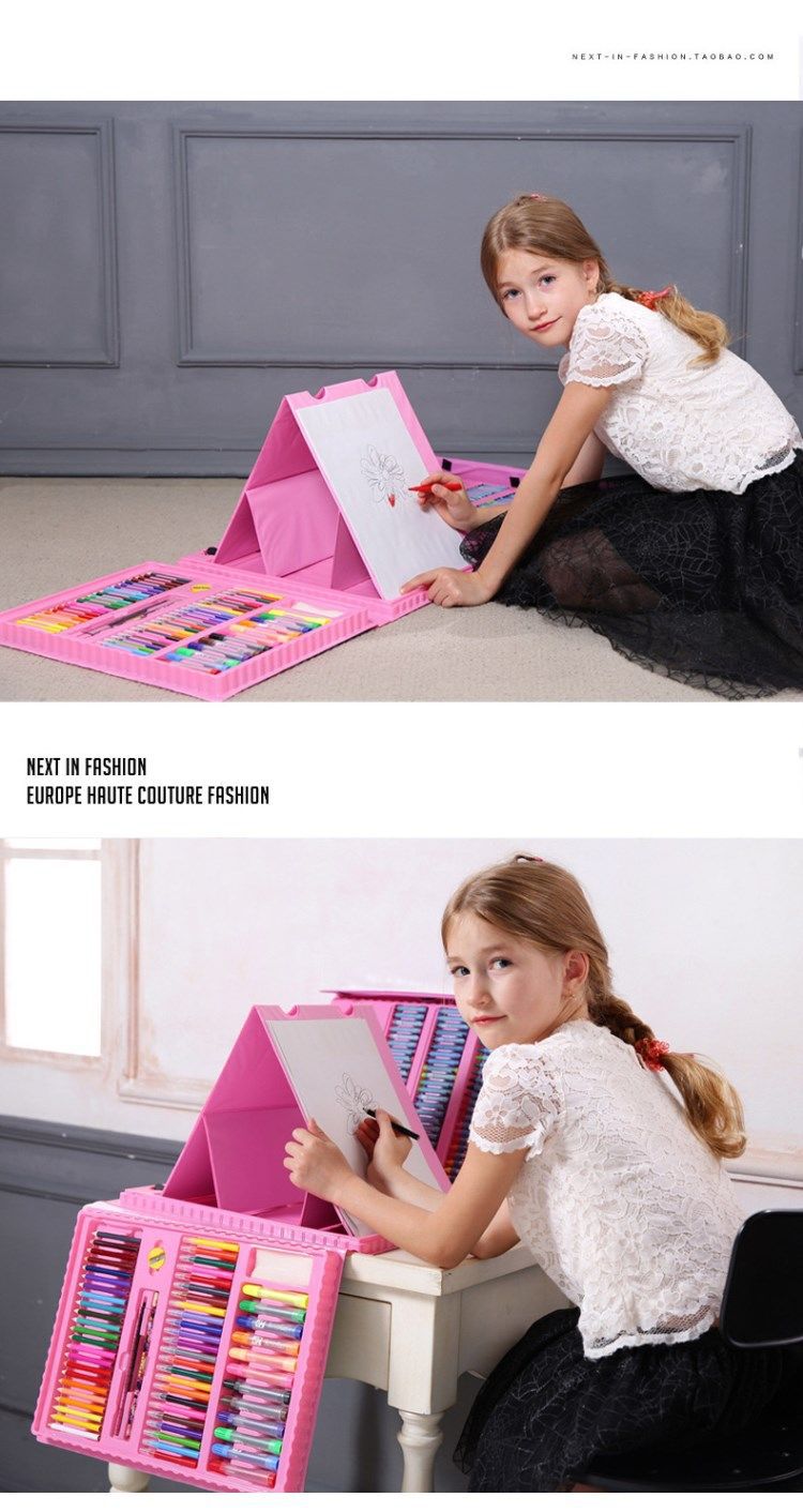 Children Watercolor Pen Painting Kit Wholesale Children Primary School Students Learning Painting Watercolor Brush Wax Crayon Oil Pastels