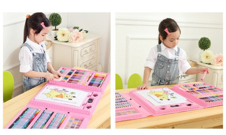 Children Watercolor Pen Painting Kit Wholesale Children Primary School Students Learning Painting Watercolor Brush Wax Crayon Oil Pastels