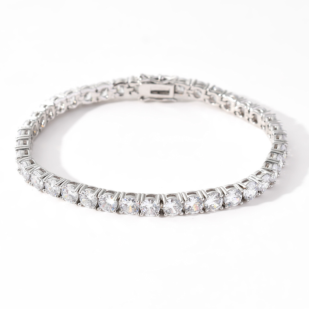 European and American Style Necklace Hip Hop 3mm 5mm Zircon Tennis Chain Zircon Bracelet Necklace Tennis Chain