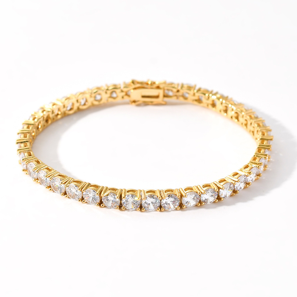 European and American Style Necklace Hip Hop 3mm 5mm Zircon Tennis Chain Zircon Bracelet Necklace Tennis Chain European and American Style Necklace Hip Hop 3mm 5mm Zircon Tennis Chain Zircon Bracelet Necklace Tennis Chain
