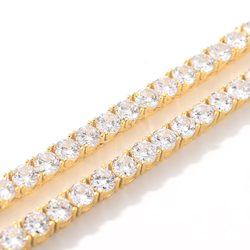 European and American Style Necklace Hip Hop 3mm 5mm Zircon Tennis Chain Zircon Bracelet Necklace Tennis Chain European and American Style Necklace Hip Hop 3mm 5mm Zircon Tennis Chain Zircon Bracelet Necklace Tennis Chain