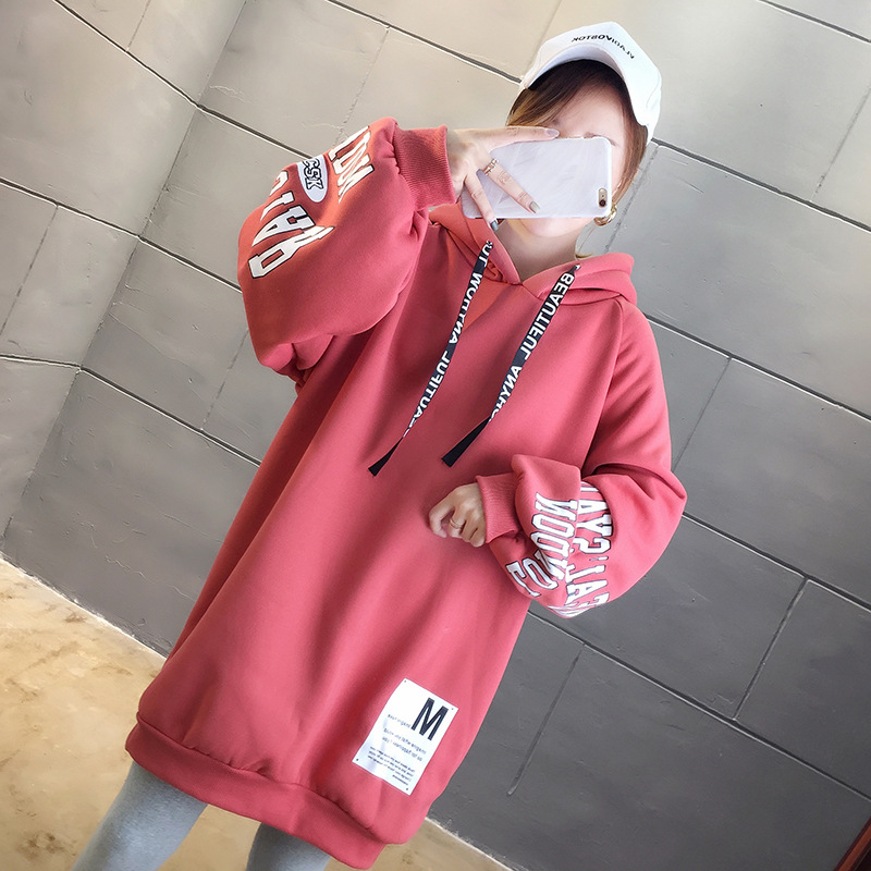 250g David style autumn/winter update hoodie with velvet cuff monogram print long sleeve sweater for women