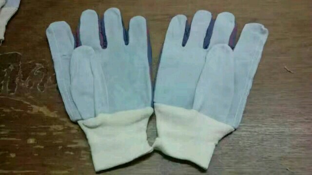 Gloves protective gloves red blue leather cuff garden gloves