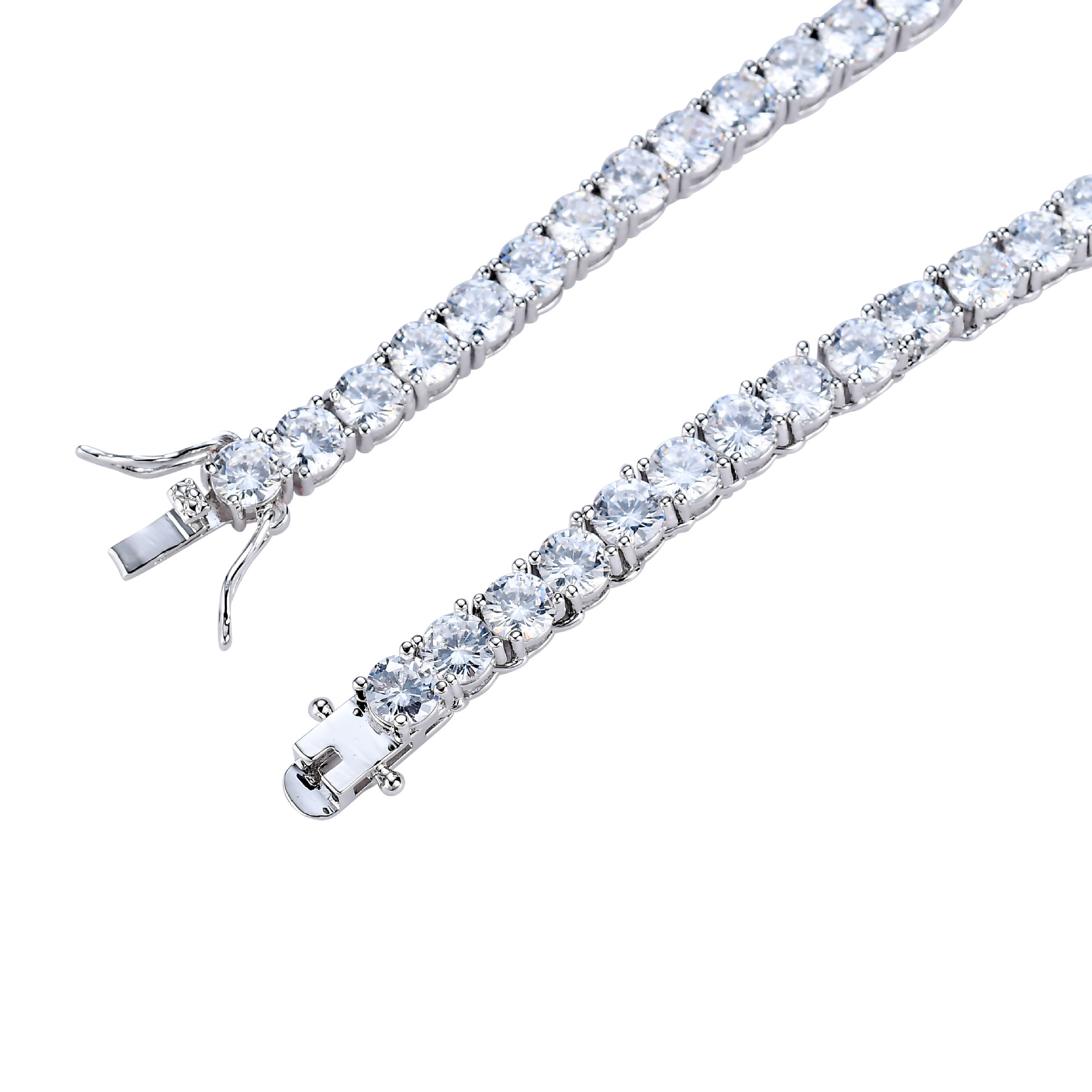 Tennis Chain Hip Hop Ear Accessories Single Row Chain 3mm 4mm 5mm Men's Necklace Tennis Chain Diamond Chain Tennis Chain Hip Hop Ear Accessories Single Row Chain 3mm 4mm 5mm Men's Necklace Tennis Chain Diamond Chain