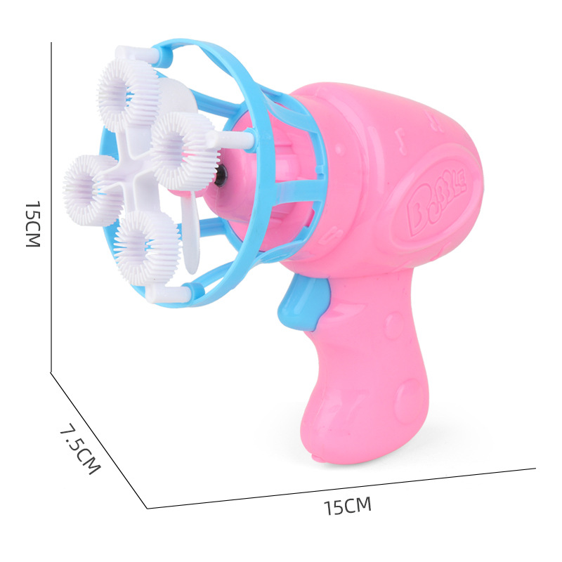 Cross-Border Electric Fan Bubble Blowing Toy Gun Summer Outdoor Dual Use Automatic Bubble Machine Fan Stall Toys