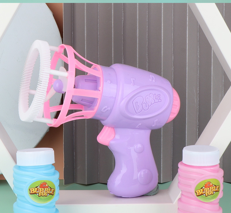 Cross-Border Electric Fan Bubble Blowing Toy Gun Summer Outdoor Dual Use Automatic Bubble Machine Fan Stall Toys