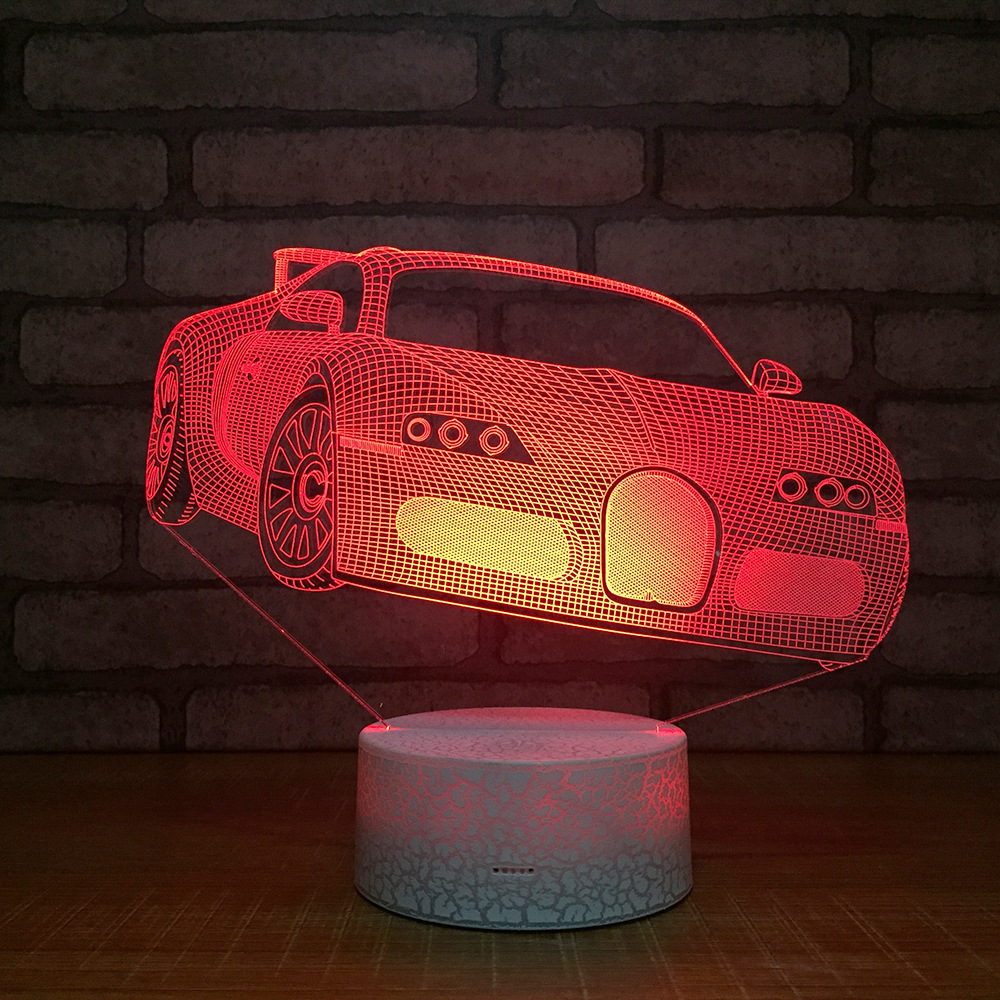 Super cool sports car small night light acrylic baby touches colorful led lamp USB creative desktop decorative desk lamp