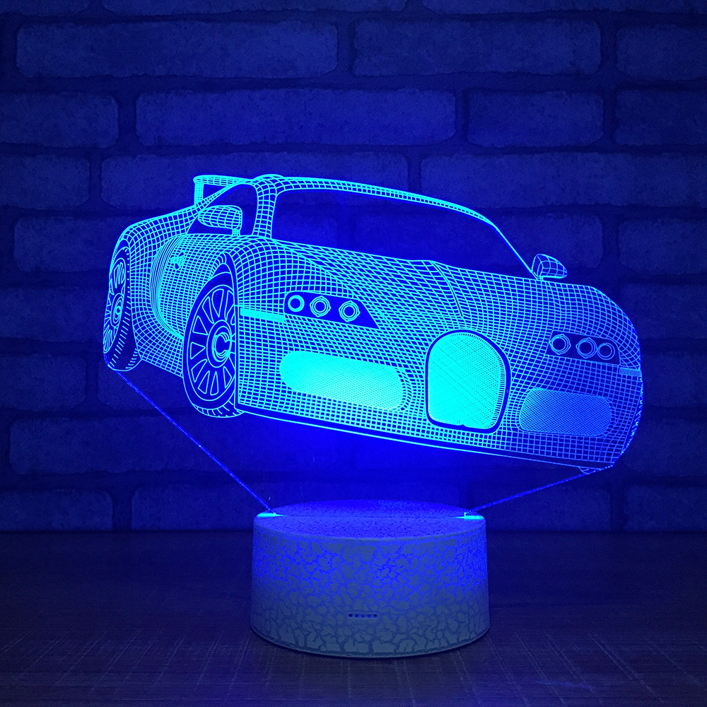 Super cool sports car small night light acrylic baby touches colorful led lamp USB creative desktop decorative desk lamp