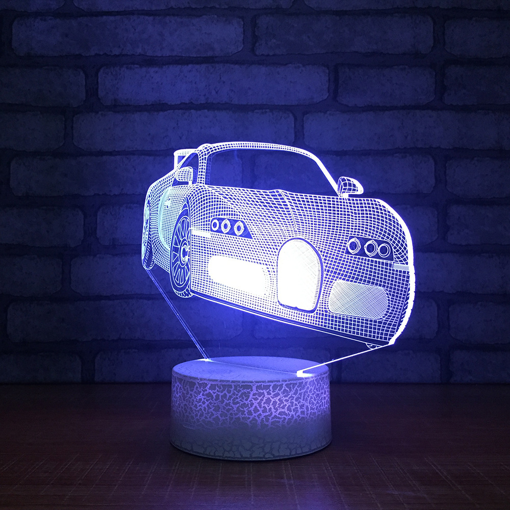 Super cool sports car small night light acrylic baby touches colorful led lamp USB creative desktop decorative desk lamp
