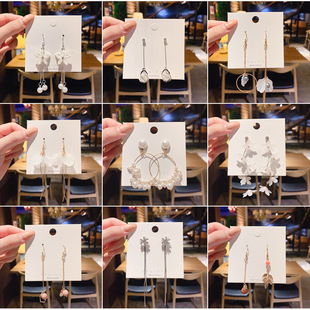 INS Vintage Earrings Korean Fashion Accessories Temperament 925 Silver Tassel Earrings European and American Circle Personalized Earrings Wholesale